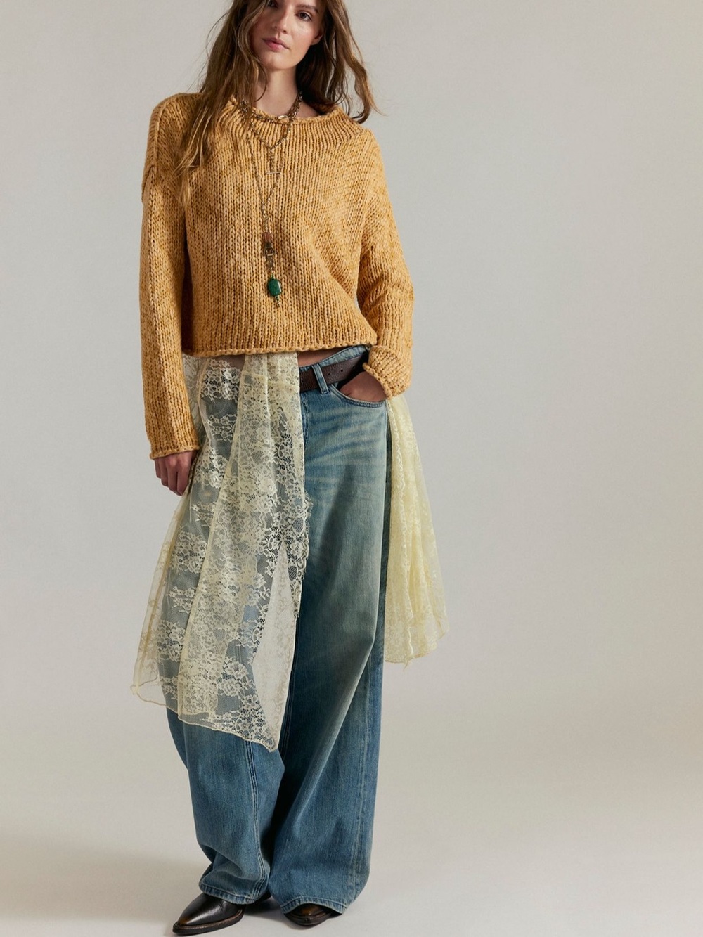 Free People Opal Rollneck Knit Sweater: colour Sweat Potato